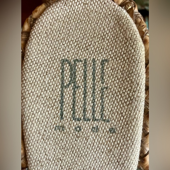 EUC VTG PELLE MODA Printed Scarf Tie Wedge Espadrilles 6.5 Aqua/Rust Brown/Gold - Picture 2 of 16